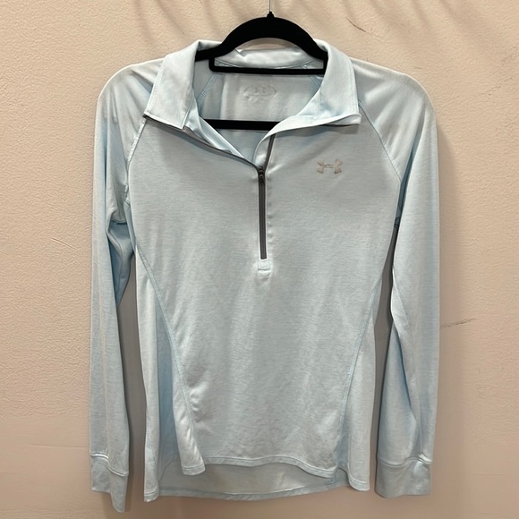 Baby blue, lightweight, three quarter zip up from Under Armor. Size Medium. - Picture 2 of 3